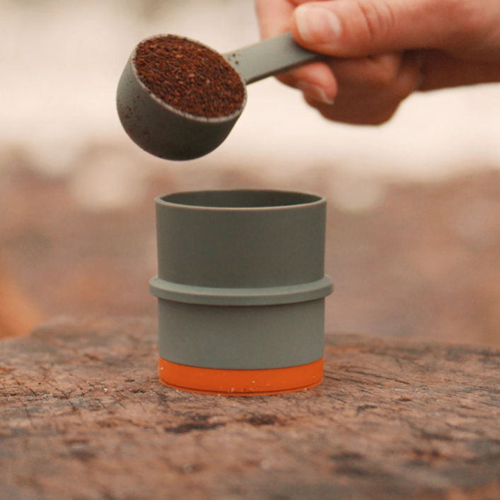 Portable Vacuum Pressure Coffee Maker with Insulated Travel Mug Stainless Steel Hand Powered Coffee Brewer
