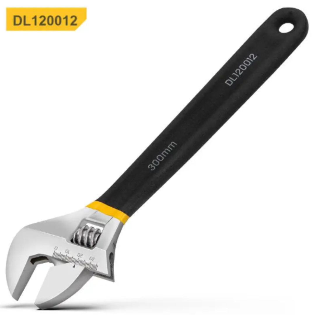Universal Adjustable Wrench 12 Inch with Anti-Slip Rubber Grip for Car Repair, Plumbing & Industrial Maintenance