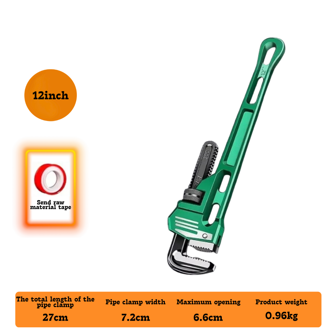 Adjustable Pipe Wrench Carbon Steel Non-Slip Grip Plumbing Tool 12 Inch