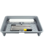 All-in-One Paint Roller Set with Tray Extension Handle and High Absorption Fiber Roller Brush