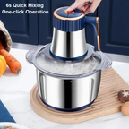 Electric Meat Grinder 5L Stainless Steel Food Processor Vegetable Chopper 500W 5-Speed Multi-Function