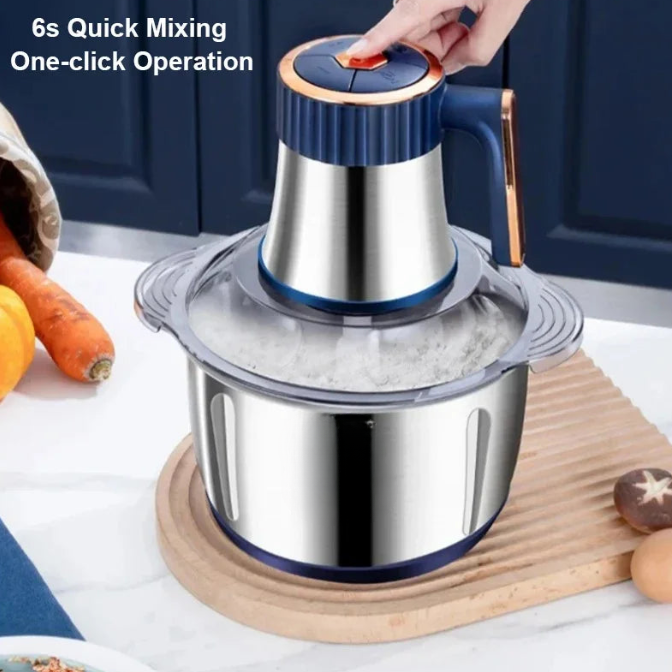 Electric Meat Grinder 5L Stainless Steel Food Processor Vegetable Chopper 500W 5-Speed Multi-Function