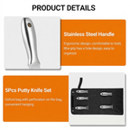 Heavy Duty Stainless Steel Scraper Putty Knife Set 7Pcs with Storage Bag