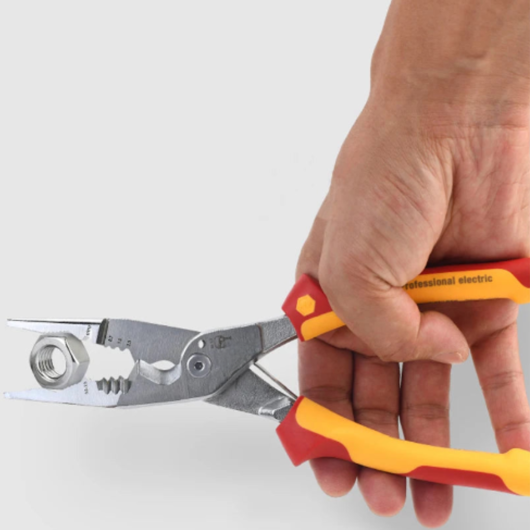 Heavy Duty 8 in 1 Insulated Electrician Pliers with Wire Stripper Cutter and Crimping Function