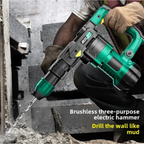 220V Heavy Duty Hammer Drill 2-in-1 Impact Electric Drill for Concrete, Wood & Metal Home DIY Tool