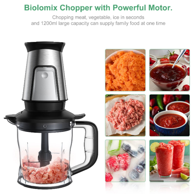 3-in-1 Portable Smoothie Blender Food Chopper and Dry Grinder 700W with 600ml Bottle