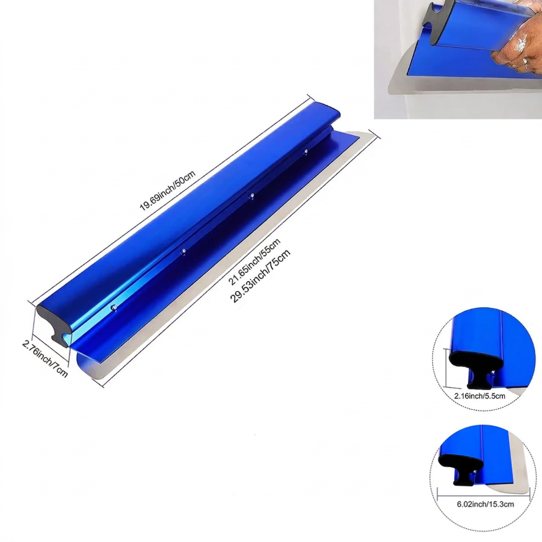 Heavy Duty Drywall Skimming Spatula Flexible Blade 55cm Aluminum Handle Wall Smoothing Tool