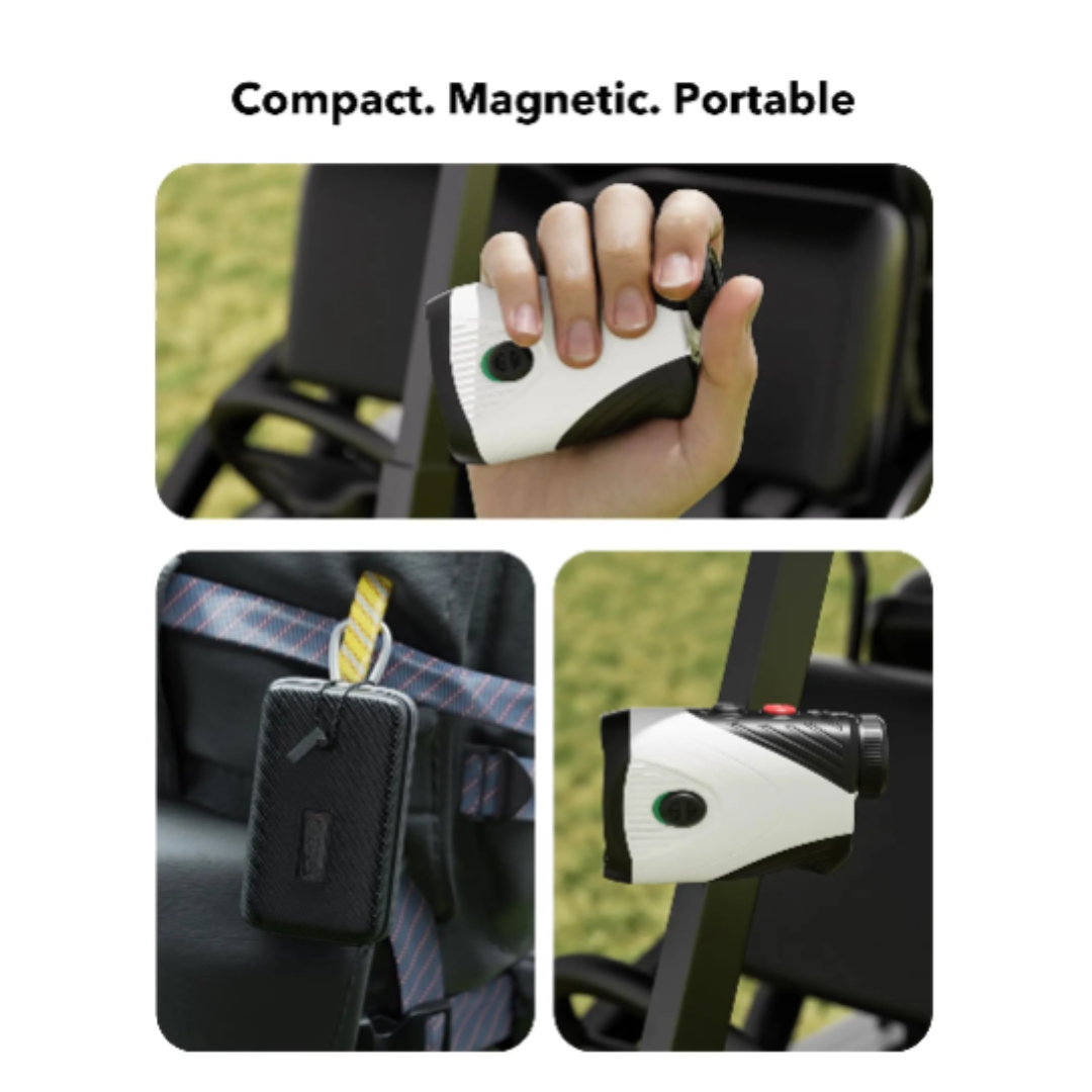 Waterproof Rechargeable Golf Distance Rangefinder with Magnetic Mount 7x Magnification 1200 Yard Range