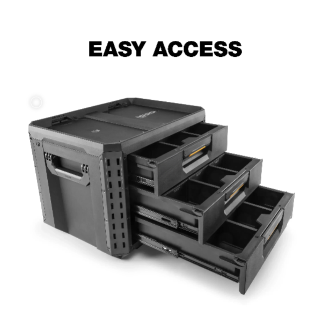 Heavy Duty 3-Drawer Stackable Tool Box with Dividers and Steel Drawer Slides Storage Organizer