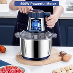 Electric Meat Grinder 5L Stainless Steel Food Processor Vegetable Chopper 500W 5-Speed Multi-Function