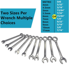 10PCS Mini Spanner Combination Wrench Set with Storage Bag – Metric & SAE Lightweight Hand Tool Kit