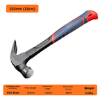 Heavy Duty Steel Claw Hammer for Carpentry and DIY – Nail Pulling Hammer with Non-Slip Rubber Grip
