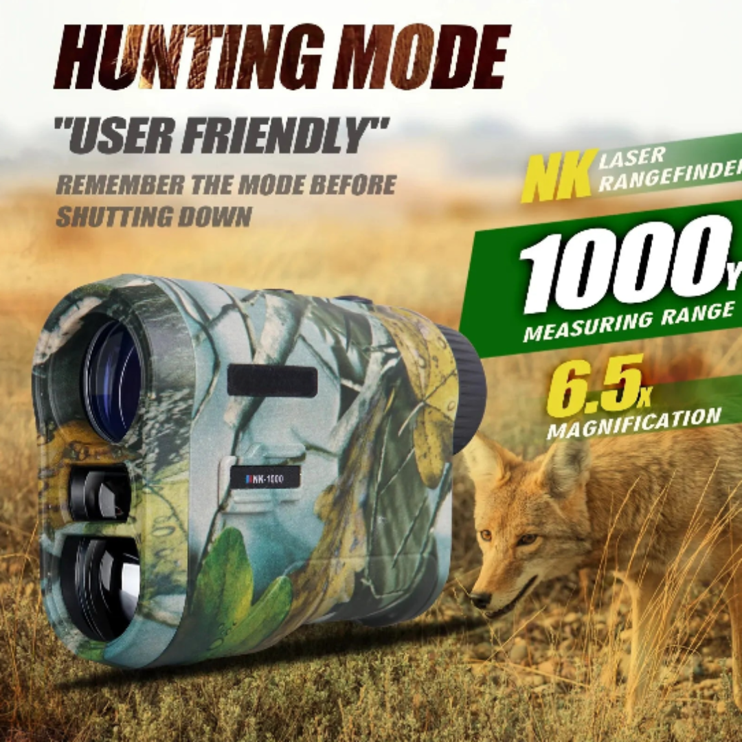 Portable Rechargeable Laser Rangefinder 1000m Distance Meter with 6X Zoom and Multiple Measurement Modes