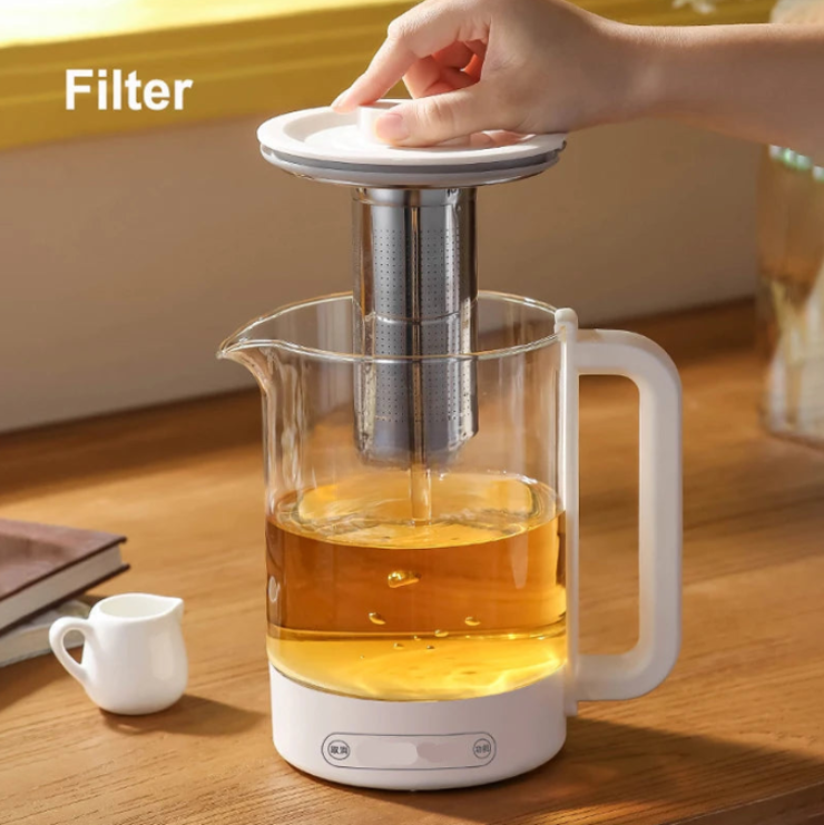 Glass Electric Tea Kettle 1.5L 700W with Filter and Automatic Shut-Off Water Boiler