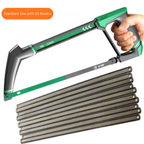 Hacksaw Frame Hand Saw 12 Inch Heavy Duty Portable Cutting Tool with 10 Replacement Blades