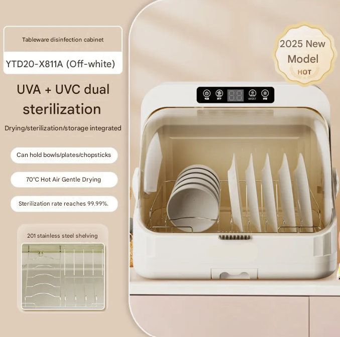 UV Tableware Cabinet 20L Countertop Drying and Storage Cabinet with Stainless Steel Construction