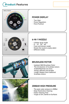Rechargeable 200 Bar Water Spray Gun with 6-in-1 Nozzle and 5m Hose
