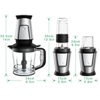 3-in-1 Portable Smoothie Blender Food Chopper and Dry Grinder 700W with 600ml Bottle