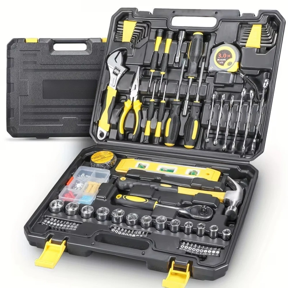 108-Piece Heavy Duty Household Tool Set with Ratchet, Sockets and Portable Carry Case