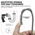 10m Flexible Drain Auger Plumbing Snake Manual or Drill Powered Clog Remover Tool