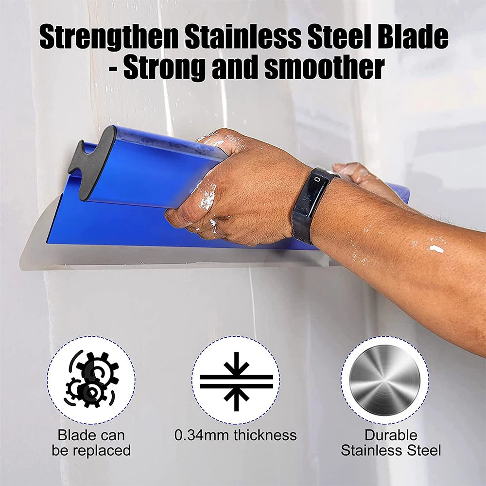 Heavy Duty Drywall Skimming Spatula Flexible Blade 55cm Aluminum Handle Wall Smoothing Tool