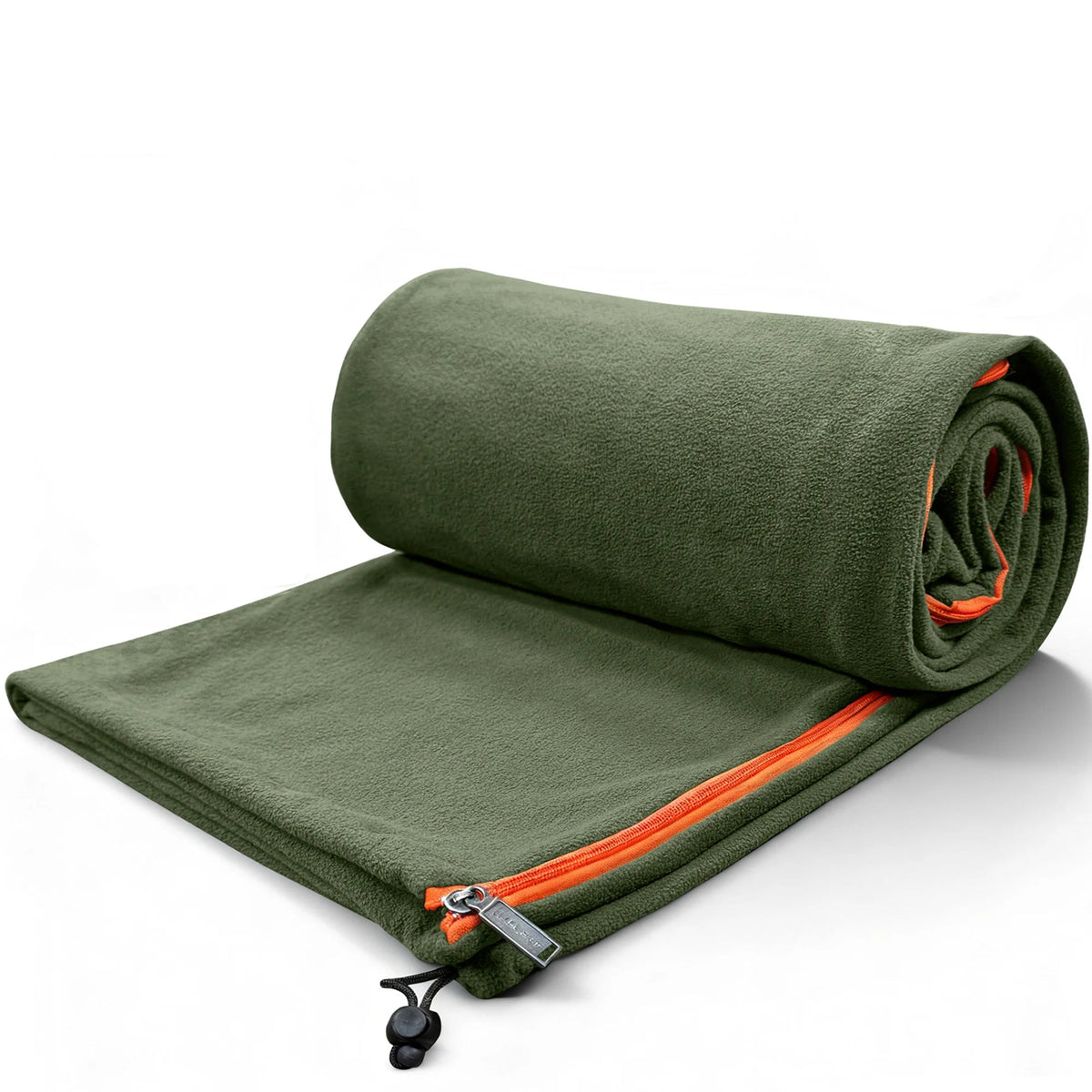 Fleece Camping Liner with Full Zipper Convertible Blanket Drawstring and Carry Bag