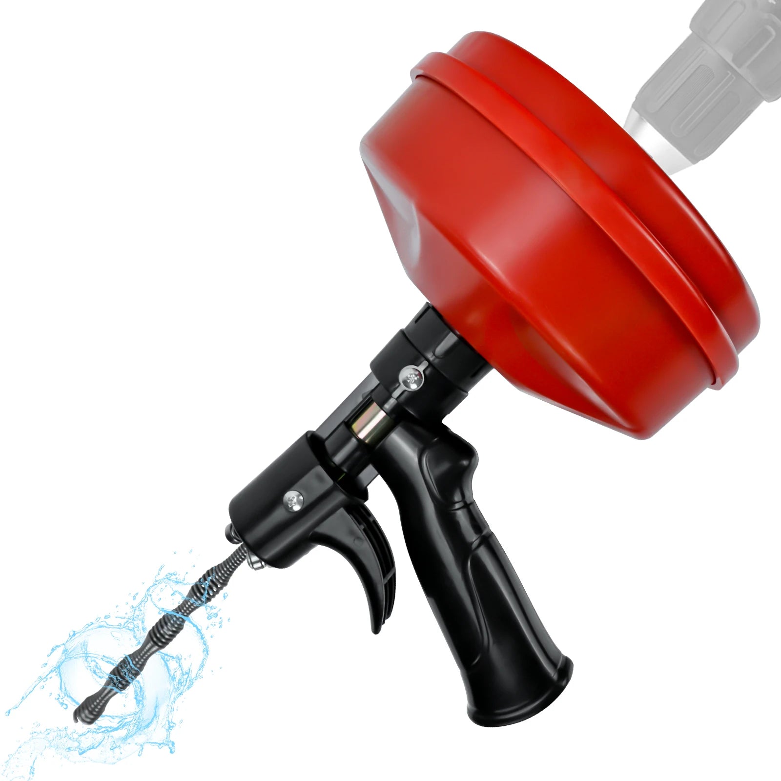 10m Flexible Drain Auger Plumbing Snake Manual or Drill Powered Clog Remover Tool