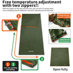 Fleece Camping Liner with Full Zipper Convertible Blanket Drawstring and Carry Bag