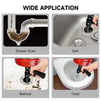 10m Flexible Drain Auger Plumbing Snake Manual or Drill Powered Clog Remover Tool