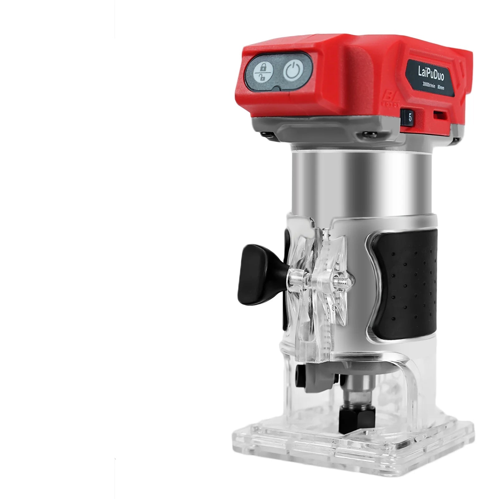 Cordless Wood Router 800W Brushless 30000RPM 5-Speed 18V Trimmer with 5 Router Bits