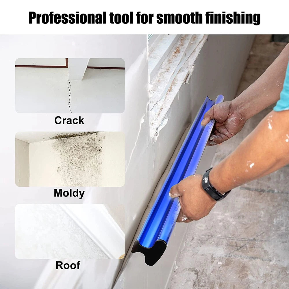 Heavy Duty Drywall Skimming Spatula Flexible Blade 55cm Aluminum Handle Wall Smoothing Tool
