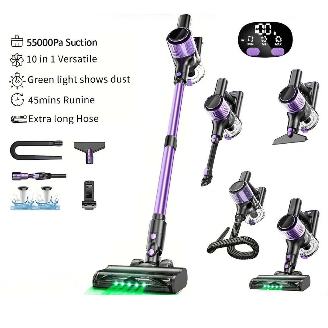 Portable Cordless Vacuum Cleaner 10-in-1 Lightweight Bagless Vacuum for Home Carpet Car Cleaner