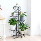 5 Tier Metal Plant Stand Indoor Outdoor Iron Flower Pot Display Shelf Rack