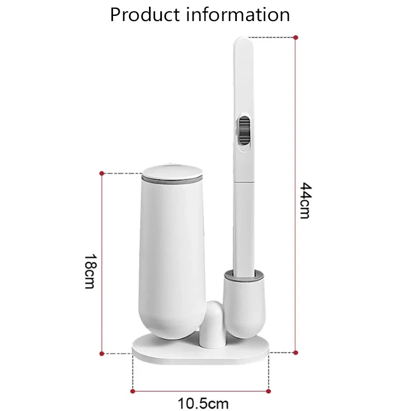 Disposable Toilet Brush Set with Replacement Heads Bathroom Cleaning Brush and Holder