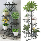 5 Tier Metal Plant Stand Indoor Outdoor Iron Flower Pot Display Shelf Rack