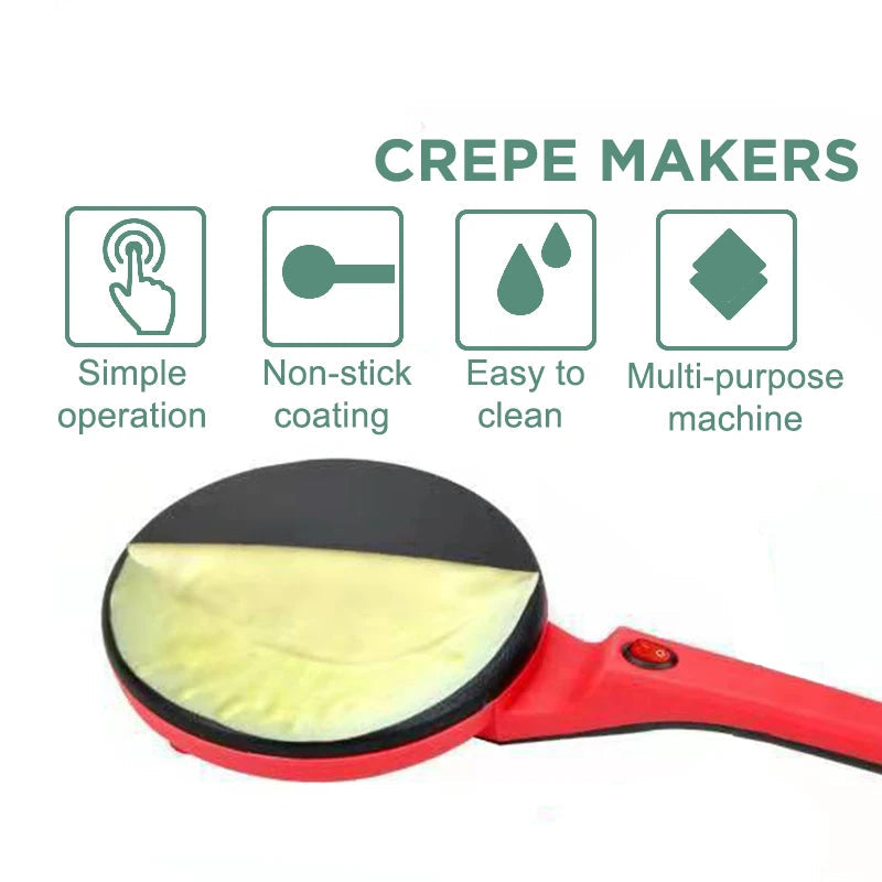 Electric Crepe and Pancake Maker 650W Non-Stick Flat Griddle Cooking Pan 220-240V