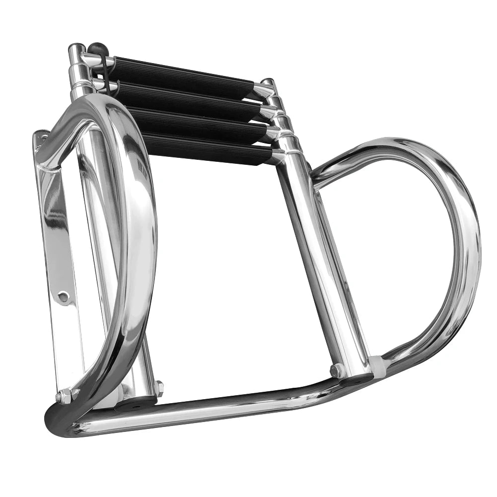 4-Step Stainless Steel Telescoping Boat Ladder Folding Boarding Ladder for Swimming and Marine Use