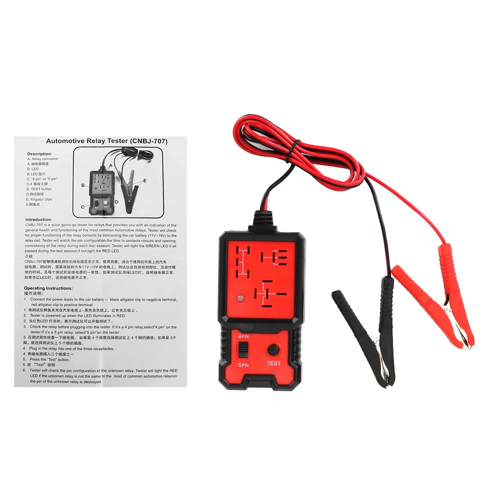 Portable 12V Car Battery Tester with LED Display Automotive Diagnostic Tool for Vehicle Circuits