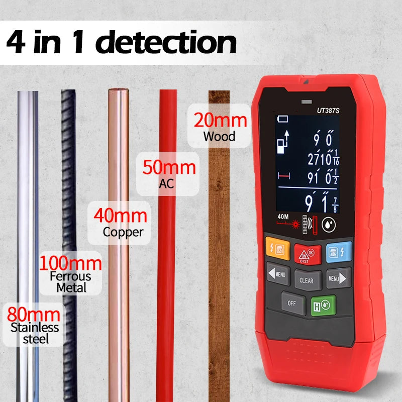 4-in-1 Digital Wall Scanner Stud Finder Metal Detector and Live Wire Locator with LCD Display Rechargeable