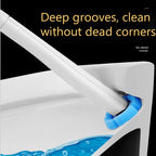 Disposable Toilet Brush Set with Replacement Heads Bathroom Cleaning Brush and Holder