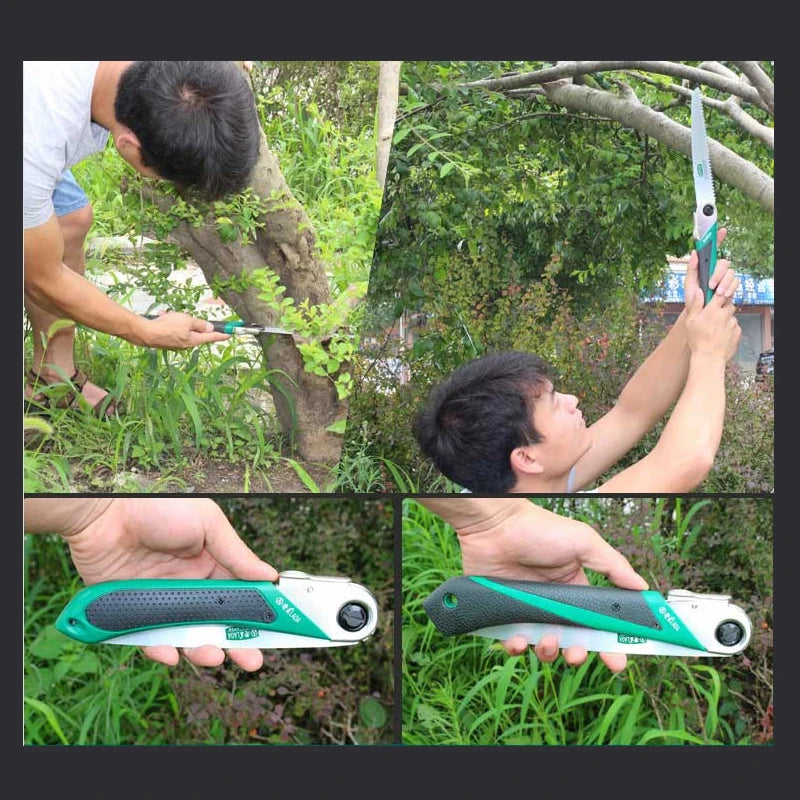 Portable Foldable Hand Pruner and Garden Saw with Anti-Slip Grip