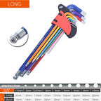 9-Piece Long Arm Hex Key Allen Wrench Set 1.5-10mm L-Shape Metric Spanner Tool Kit for Bicycle & Home Repairs
