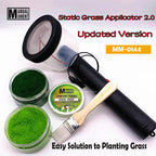 Static Grass Flocking Applicator Kit with Planting Template and Grass Sample for Model Scenery