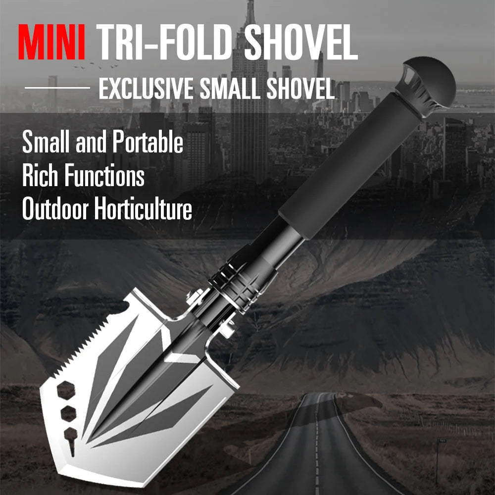 Portable Folding Garden Shovel Stainless Steel Multi Tool for Camping Digging and Outdoor Use