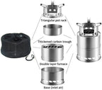 Portable Stainless Steel Camping Stove with Carry Bag Lightweight Outdoor Cooking Stove for Hiking Picnic