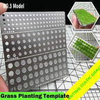 Static Grass Flocking Applicator Kit with Planting Template and Grass Sample for Model Scenery