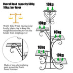 5 Tier Metal Plant Stand Indoor Outdoor Iron Flower Pot Display Shelf Rack