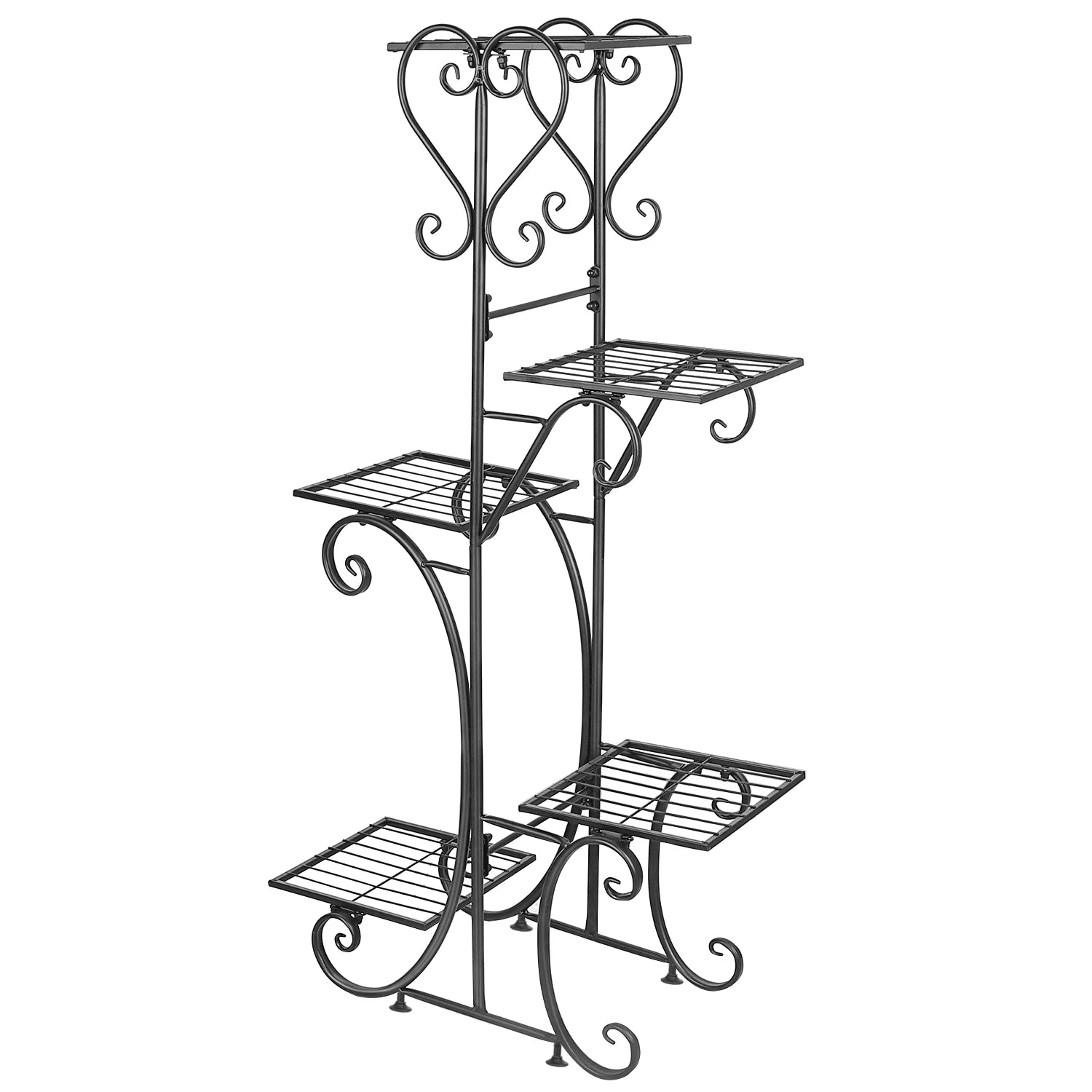 5 Tier Metal Plant Stand Indoor Outdoor Iron Flower Pot Display Shelf Rack