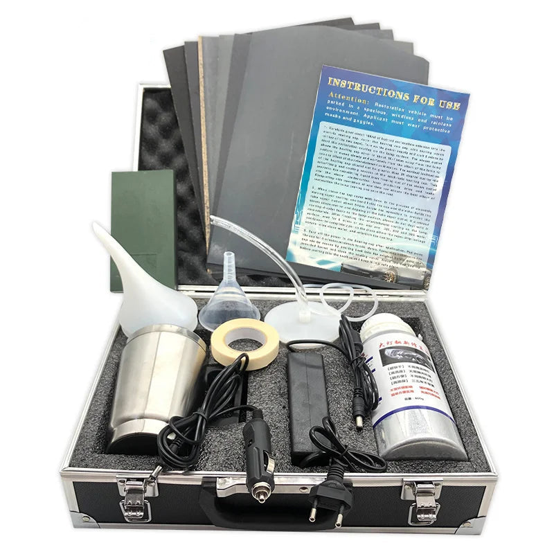 Car Headlight Restoration Kit with 600ml Liquid Polymer Repair Solution for Headlight Polishing and Cleaning