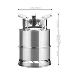 Portable Stainless Steel Camping Stove with Carry Bag Lightweight Outdoor Cooking Stove for Hiking Picnic